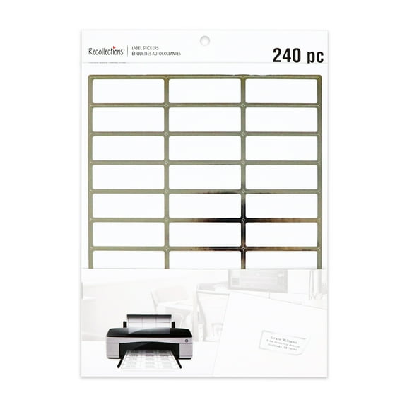 Silver Foil Address Label Stickers by Recollections - 2.63" x 1" Bordered Labels for Mailing - Invitations & Organization – Self-Adhesive for Envelopes & Packages