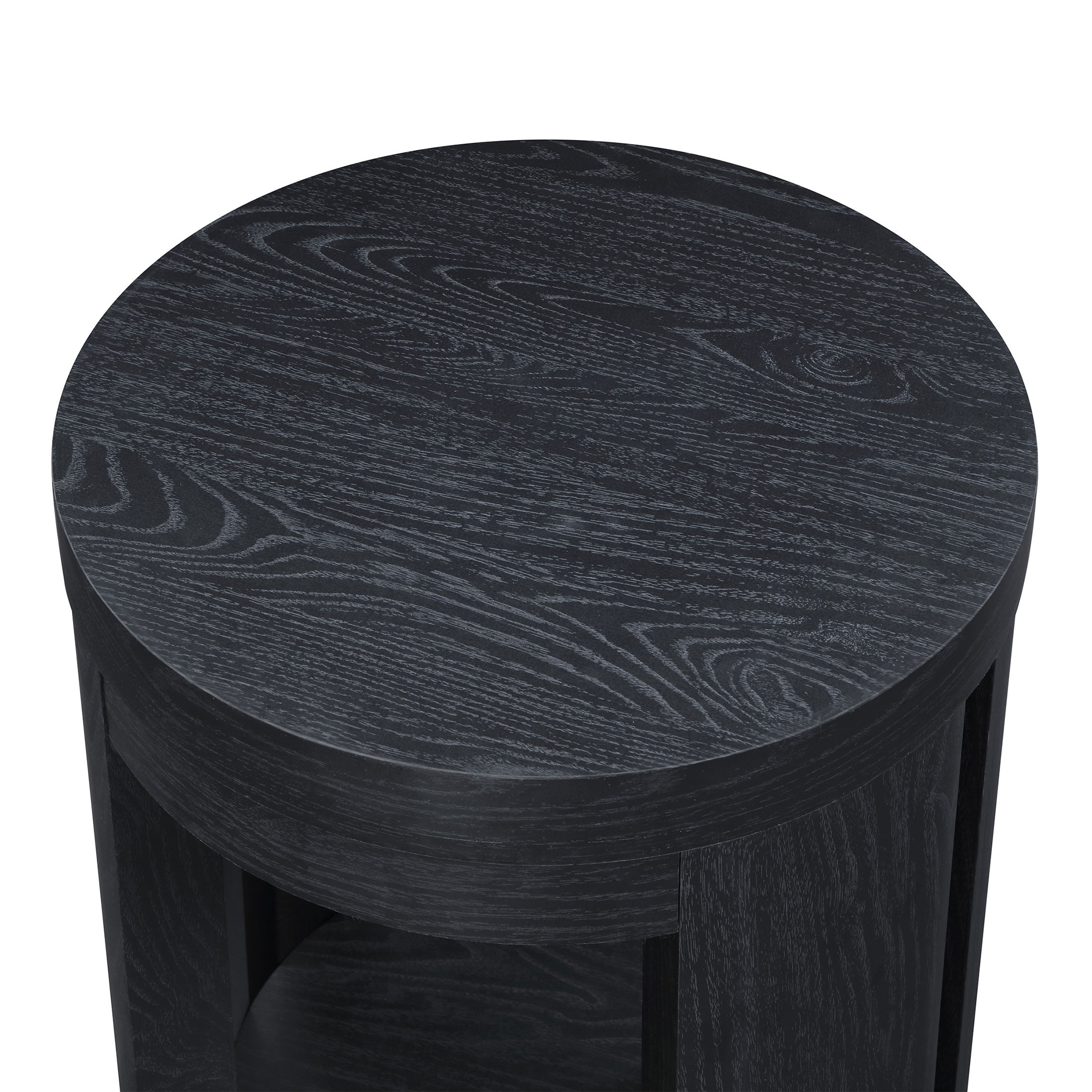 Beautiful Drew Side Table, Rich Black Finish