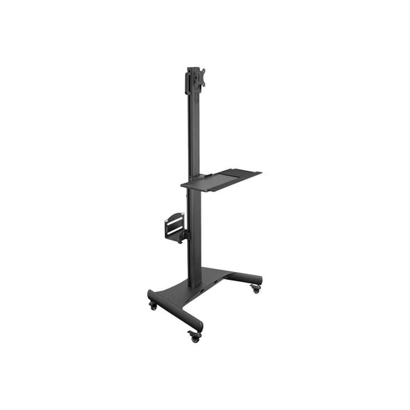 Mount-It! Mobile Standing with Adjustable Keyboard Tray and CPU Holder | Fits 13"-32" Monitors