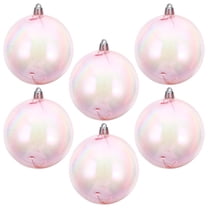 WEAVILUX Iridescent Plastic Christmas Ornaments 6 Pieces Hanging Decorations for Holiday and Festive Occasions