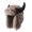 Khaki, variant on Faux Furs Trapper Hat for Women, Winter Earflap Fluffy Plush Thick Warm Buffalo Horn Decor Outdoor Hats
