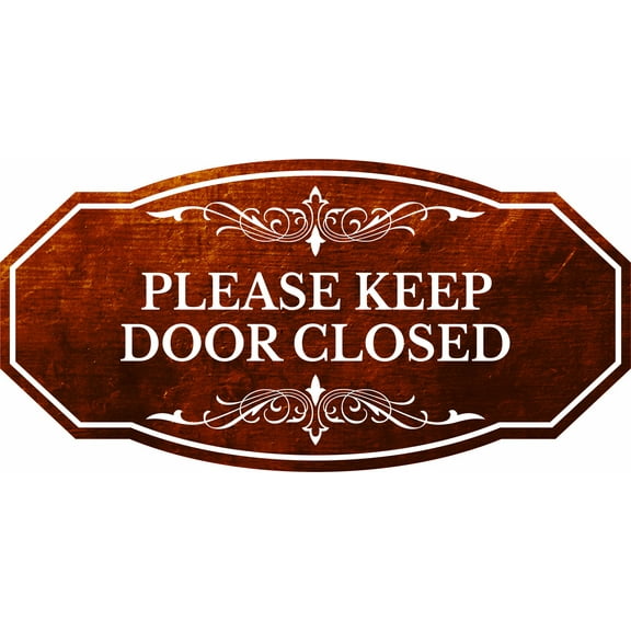 Victorian Plus Please Keep Door Closed Wall or Door Sign | Business and Workplace Signage - Large