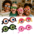 thumbnail image 3 of Gafas de juguete con forma de ojos locos, gafas con guiño y cuerda para parpadear, accesorio divertido y novedoso para fiestas infantiles, presentaciones en el escenario., 3 of 8