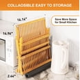 thumbnail image 4 of Estante para secar platos Greenual Bamboo de 3 niveles con soporte para utensilios, 4 of 7