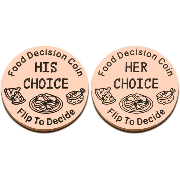 Wedding Registry Ideas, Girlfriend Valentines Gifts, Food Decision Coin, Engagement Gifts for Couples, Stocking Stuffers for Ladies, Gifts for Wife, Gifts for 10th Anniversary, Boo Basket Ideas