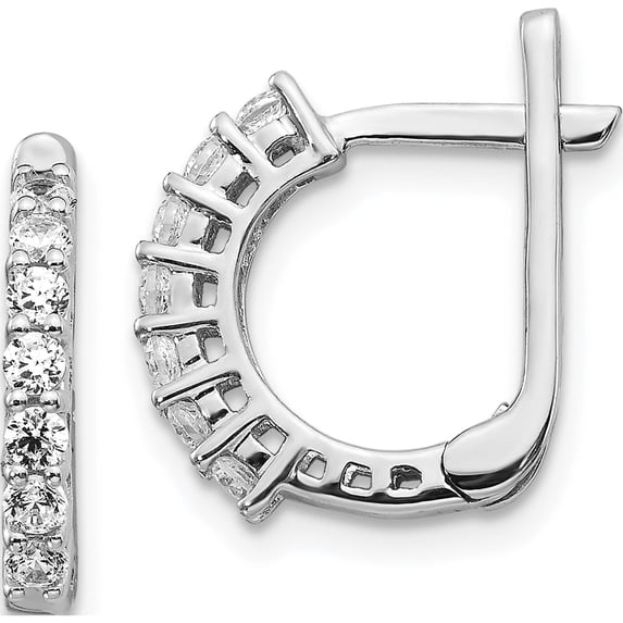 14K White Gold Fancy Hinged Diamond Earrings (15 X 13) Made In India em5397-040-wa