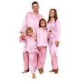 thumbnail image 2 of Clearance Sale!! Christmas Family Silk Pajamas Matching Sets Long Sleeve Pj Set Satin Button Down Holiday Sleepwear Christmas Satin Pajamas for Family Women Men Kids Pink Mom Size:M, 2 of 9