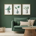 thumbnail image 4 of PixonSign Framed Wall Art Minimalist Botanical Vase Collection Posters, Set of 3 Green Potted Plants Illustrations Wall Decor, Adhesive Canvas Prints for Home Decor - 11"x14" Natural, 4 of 5