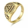thumbnail image 3 of QQTDFG Men Ancient Egyptian Eye of Ra horus Ring Ankh Stainless Steel Band Punk Gfit-Gold-11, 3 of 8
