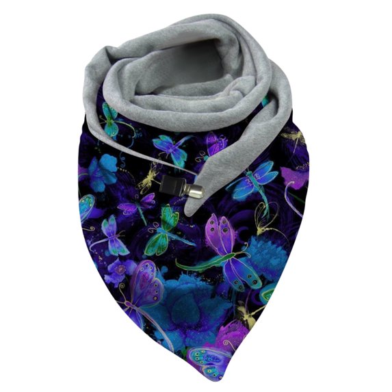 Beppter Women Butterfly Printing Scarf Fashion Multi-Purpose Shawl Scarf
