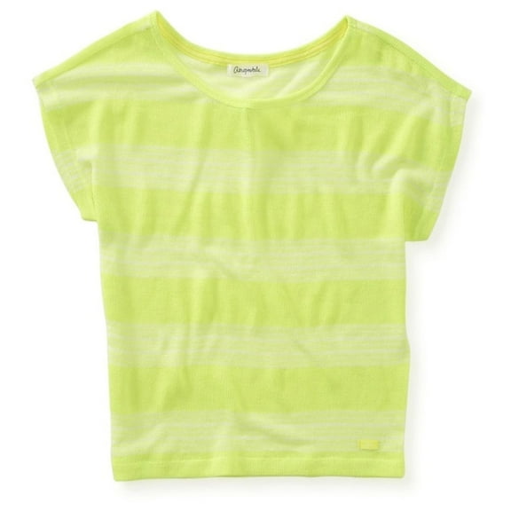 Aeropostale Womens Stripe Knit Blouse, Yellow, Juniors, Small