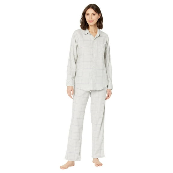 LAUREN Ralph Lauren Long Sleeve His Shirt Long Pants PJ Set Grey Plaid LG (US 12-14)