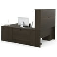 thumbnail image 2 of Bestar Embassy 71" U-Desk with Hutch in Dark Chocolate, 2 of 4