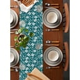 thumbnail image 2 of nqOlkjepod Green White Floral Table Runner 48 Inches Long Farmhouse Dress Scarves, Farmhouse Retro Botanical Leaves Dining Tablerunner for Coffee Table/Kitchen Island/Party Décor, 13" x 48", 2 of 8