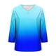 thumbnail image 5 of Xuyuer Women's Holiday Floral Print V-Neck 3/4 Sleeve Casual Loose Shirt, 5 of 5