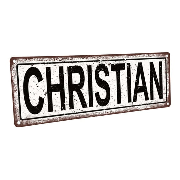 Christian 4"x12" Metal Sign, Wall Décor for Kids Room and Nursery
