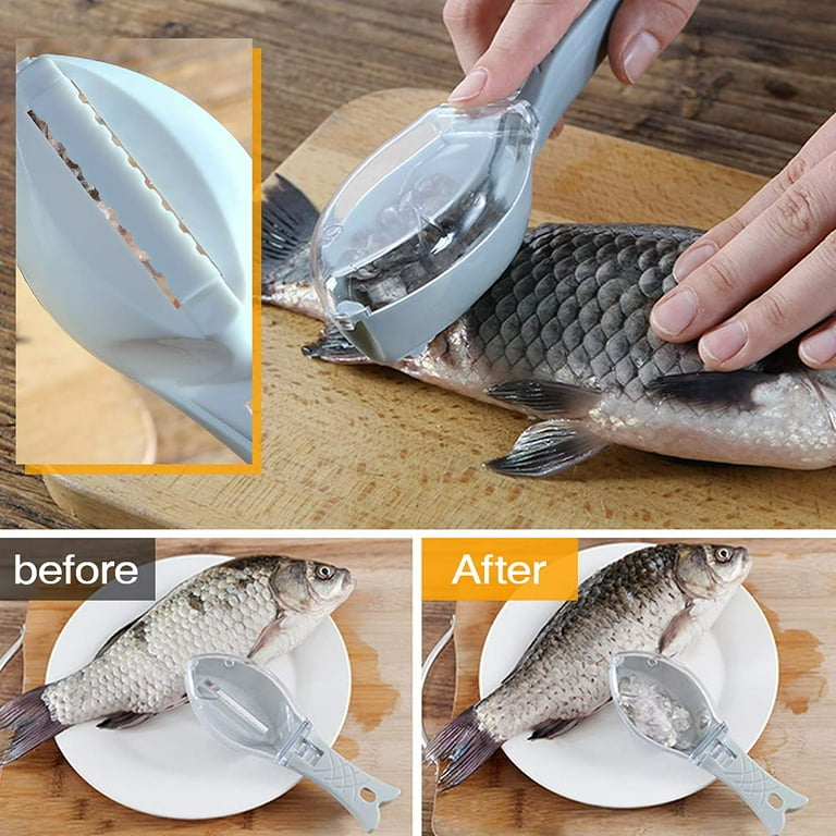 Fish Scale Remover Cleaner Kitchen Fish Scaler Fish Skin Graters Cleaning Peeler Scaler Scraper, Fast Remove Fish Skin for Kitchen Fish Cleaning Tools