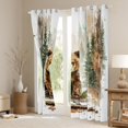 thumbnail image 3 of Manfei Cartoon Bear Blackout Curtains Set of 2 (52x84 Each) for Girls, Watercolor Jungle Wildlife Window Curtains, Green Pine Tree Curtains and Drapes, Luxurious Room Decor, 3 of 6