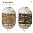 thumbnail image 5 of VEANERWOOD Shoe Cabinet with 4 Flip-Flop Drawers, Narrow Shoe Rack for Entryway Hallway, Freestanding, Rustic Brown, 5 of 10