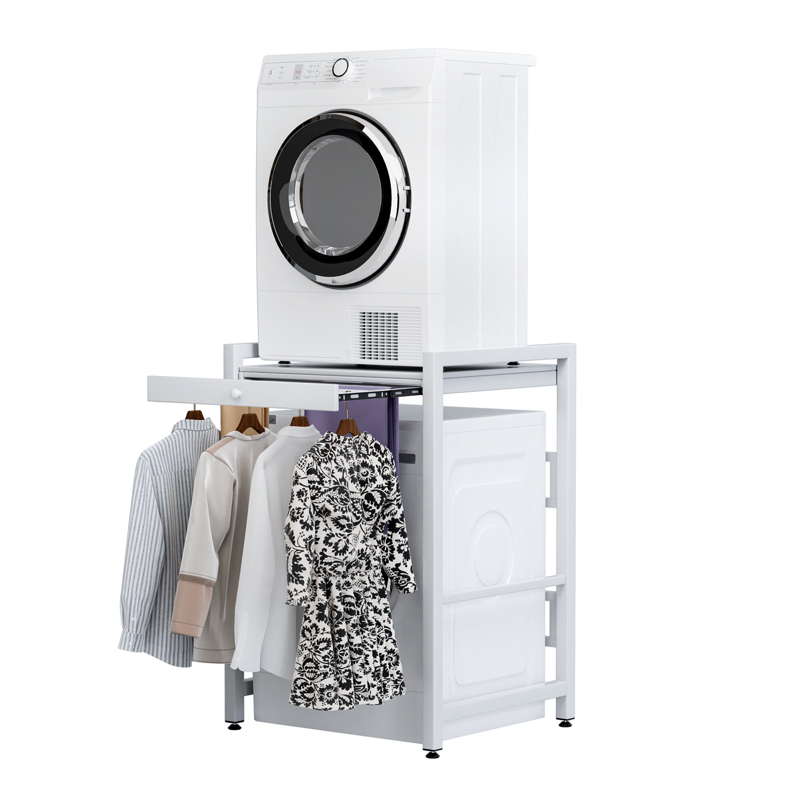 AurumEdge Over The Washer Storage Shelf, Washing Machine Storage Utility Rack with Countertop, Washing Machine Storage Stand(White) Clearance Shelf