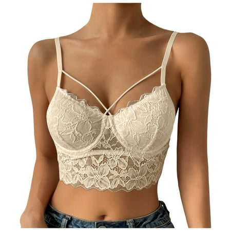 Fsqjgq Sports Bras for Women Underwear Racerback Bras Running Bandeau Nursing Tank Front Side Buckle Lace Edge Without Steel Ring Movement Seamless Gathering Adjustment Yoga Sleep Large Bra Bralette