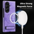 thumbnail image 2 of Magnetic for Samsung Galaxy Z Fold 7 PU Leather Case, Compatible with Magsafe, Built-in Invisible Stand, Premium Ultra Slim Adjustable Kickstand Protective Phone Case for Galaxy Z Fold 7, Purple, 2 of 9