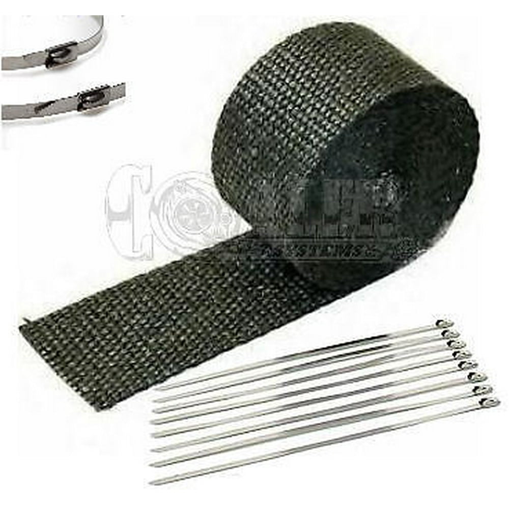 2" x 25' Motorcycle Protection Header Exhaust Heat Tape Wrap Black