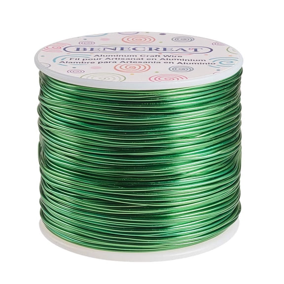 12 17 18 Gauge Aluminum Wire (17 Gauge380FT) Anodized Jewelry Craft Making Beading Floral Colored Aluminum Craft Wire - Green Green