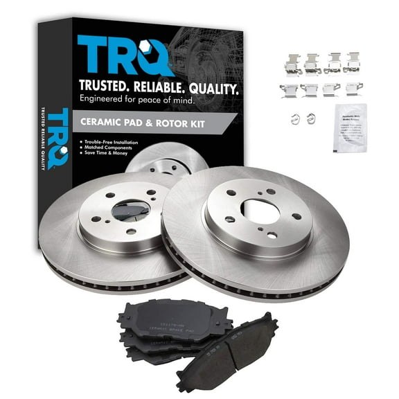 TRQ Front Brake Pad & Rotor Kit Brake Pads Brake Rotor Ceramic Fits Select 2006-2015 Lexus IS250