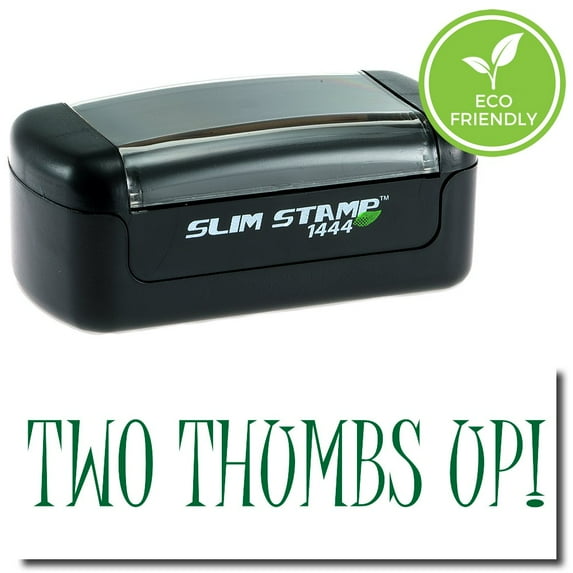 Slim Pre-Inked Two Thumb's Up Stamp with Black Ink