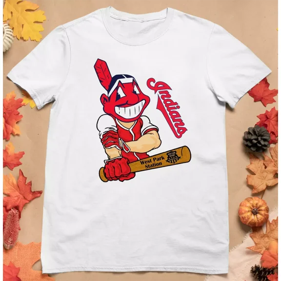 Cleveland I.ndians Logo Men T-shirt White Unisex All Size