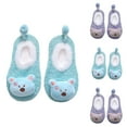 thumbnail image 3 of Xfvqtps Slipper Socks with Grips for Kids Toddler Cute Cartoon Animal Design Furry Non Slip Warm Indoor Floor Socks for 0-5 Years Purple, 3 of 3