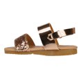 thumbnail image 2 of bebe Leatherette Fashion Glitter Flat Sandals, Rose Gold (Toddler Girl's), 2 of 8