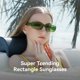 thumbnail image 2 of Gafas de Sol Dollger Retro Transparentes Rectangulares Verdes, 2 of 5