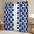 thumbnail image 2 of Feelyou Winter Snowflake Teens Black Out Curtains, Blue Plaid Checkered Curtains Pack of 2 (42x63 Each), Merry Christmas Bedroom Curtains, Blackout Curtains Room Decor, 2 of 6