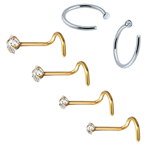 Screw stud deals nose ring
