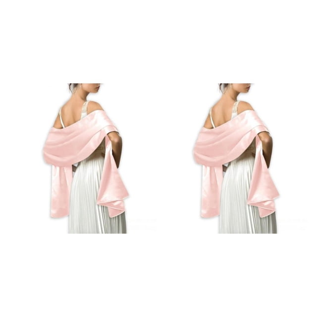 Minnieouse Ceremonia de boda Bola de baile Mujeres Satén Chal Niñas Fiesta de noche Banquete Baile Elegante Decorativo Bufanda larga Decoración Type3 NO3