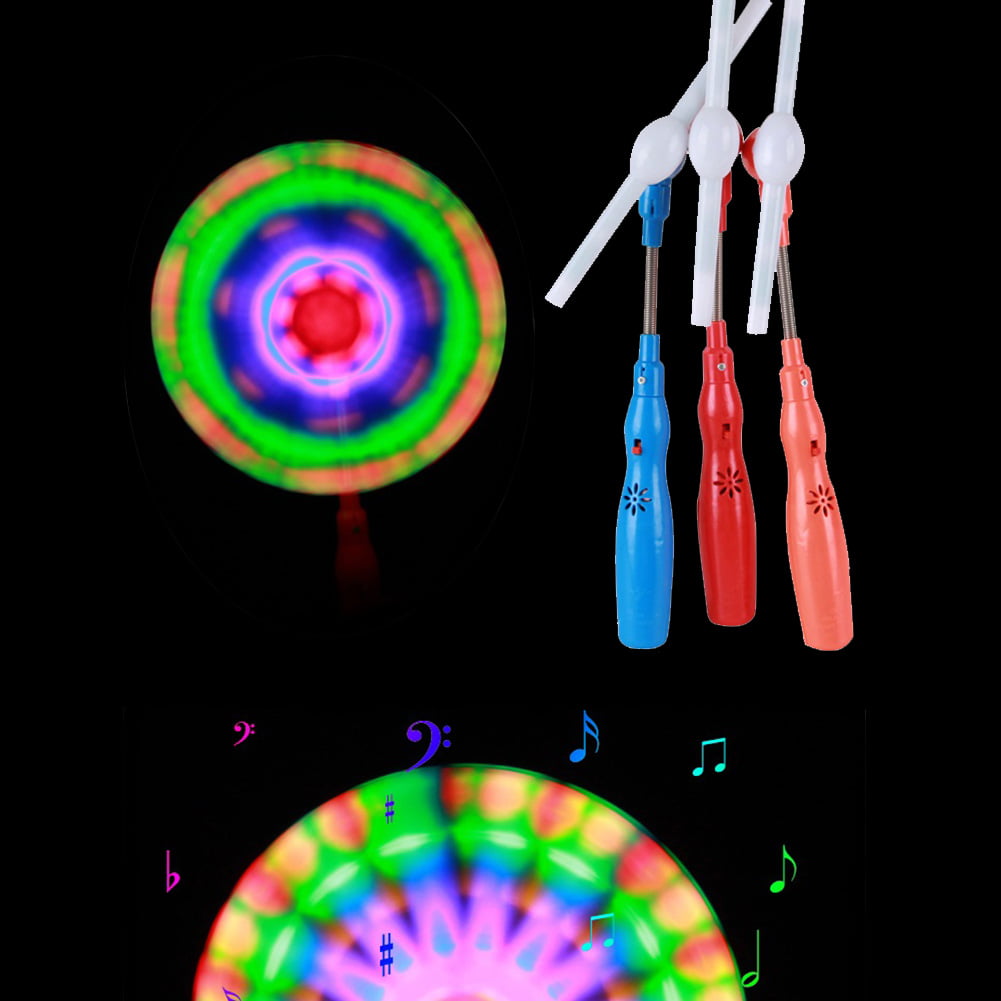 Flashing Light Up LED Spinnings Windmill Glows Child Toys Music Present GiftsDRF 