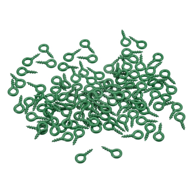 500uds Pequeño Tornillo Ojo Pasadores Ganchos Mini Ojales Tornillos Roscados, 4x8x1mm Autorroscante Tornillo para Joyería Fabricación Accesorios Bricolaje Artesanía, Césped Verde