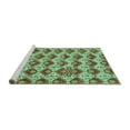 thumbnail image 2 of Ahgly Company Machine Washable Indoor Rectangle Abstract Turquoise Blue Modern Area Rugs, 2' x 3', 2 of 4