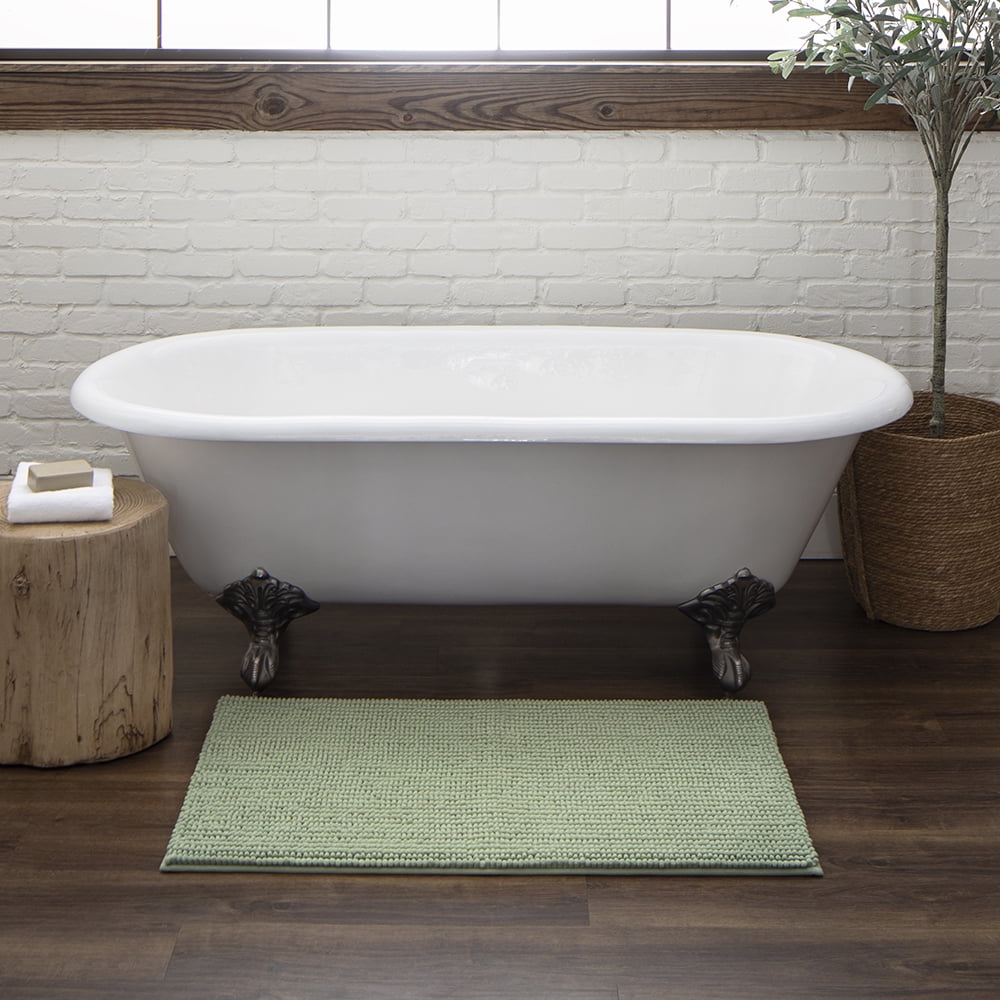 Mohawk Home Homespun Plush Fade/Stain Resistant Non-Slip Machine Washable Bath Rug, Oregano, 1' 9" x 2' 10"