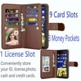 thumbnail image 3 of Galaxy Note 9 Case, Note 9 Wallet Case, Luxury PU Leather Wallet Case with ID&Card Holder Slot Detachable Magnetic Hard Case & Kickstand Case For Samsung Galaxy Note 9 -Brown, 3 of 5