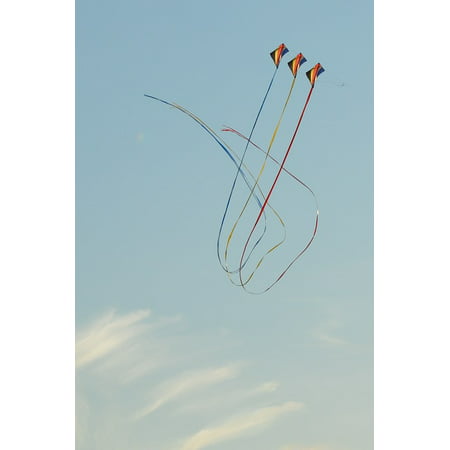 Canvas Print Wind Kite Clouds Blue Sky Air Stretched Canvas 10 x