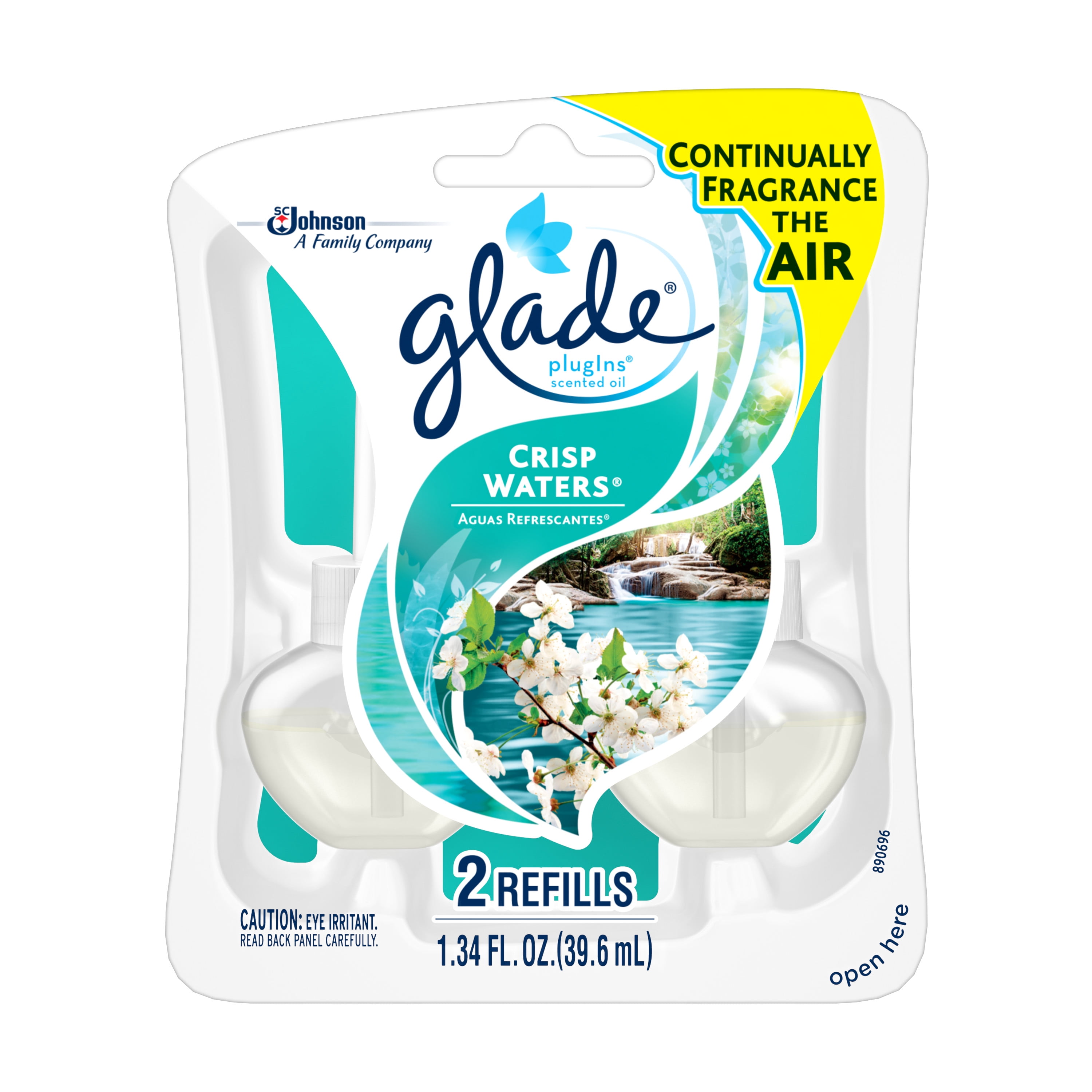Glade Plug In Scented Oil Refill, Crisp Waters, 1.34 Fl Oz (2 Count