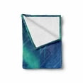 thumbnail image 2 of Norway Soft Flannel Fleece Throw Blanket, Gloomy Green and Blue Scene Borealis Atmosphere, Cozy Plush for Indoor and Outdoor Use, 50" x 70", Sea Blue Dark Seafoam, by Ambesonne, 2 of 6