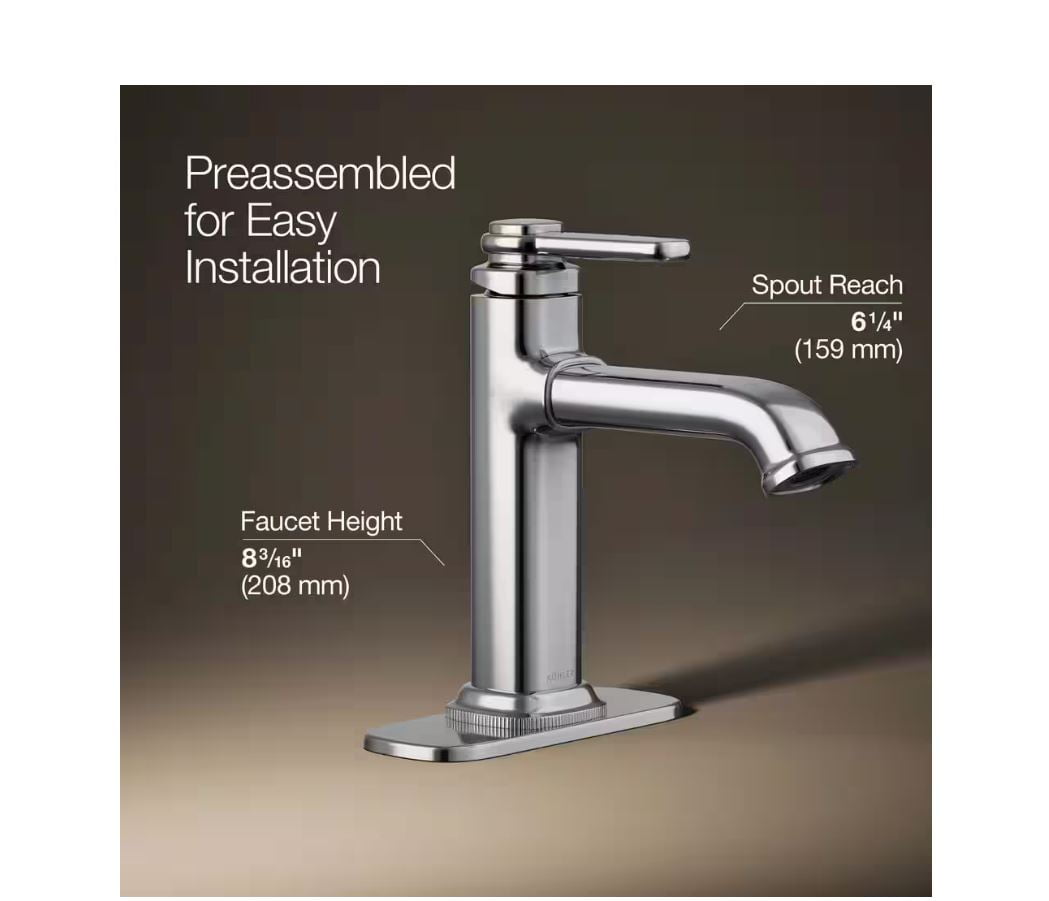 KOHLER Numista Single Handle Single Hole Bathroom Faucet in Polished Chrome