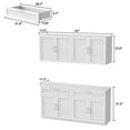 thumbnail image 3 of WIAWG Kitchen Pantry Storage Cabinet with Wall Mounted Hutch, 63'' Wide, 3 of 8