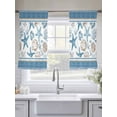 thumbnail image 5 of Summer Ocean Sheer Curtains 54 Inch Long 2 Panels, Coral Shell Starfish Blue Geometric Light Filtering Rod Pocket Curtains, Sheer Voile Drapes for Living Room Bedroom, 52"x54", 5 of 8