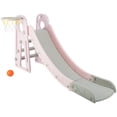 thumbnail image 3 of Hey Play Indoor/Outdoor Toddler Slide with Basketball Hoop and Ball (Pink), 3 of 6