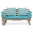 thumbnail image 3 of Furniture of America Kona Wood Modern Convertible Twin Daybed with Wheels up to 300 lbs, Gray and Blue, 3 of 18
